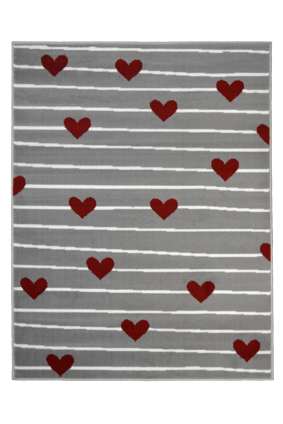 Homemaker Adorn Hearts Rug - 80x150cm - Silver