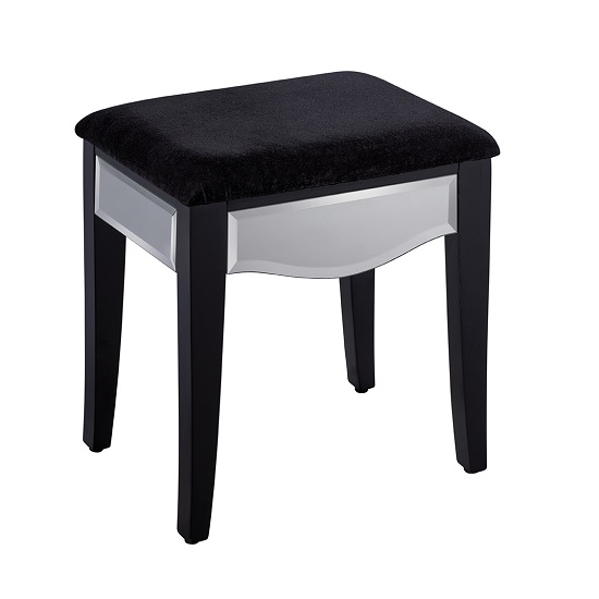 Gatsby Mirrored Stool With Black Legs