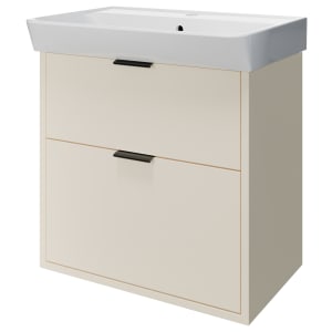 Wickes Nova Angora Grey Wall Hung Vanity Unit & Easton Basin - 635 x 500mm