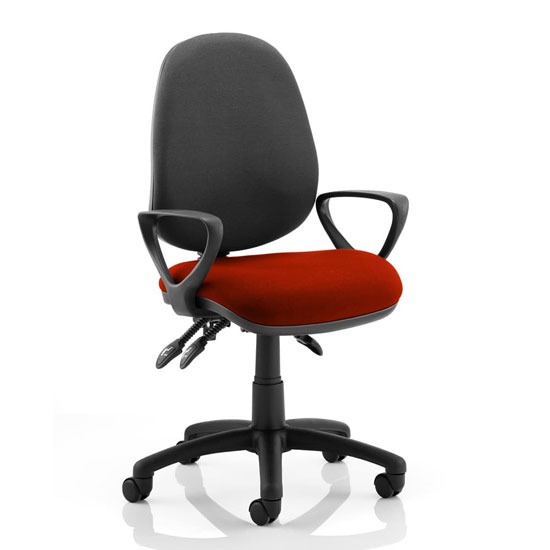 Luna III Office Chair With Tabasco Red Seat Loop Arms