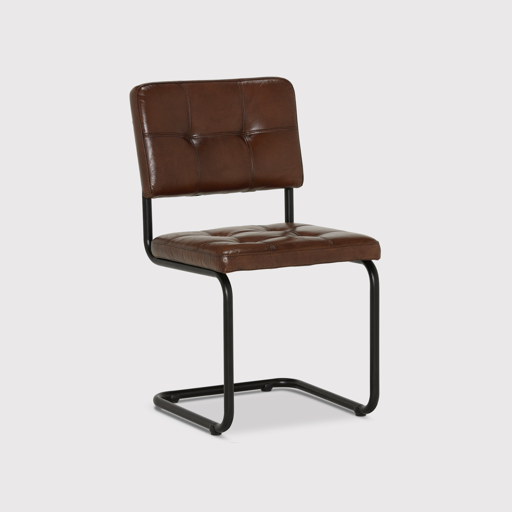 Pure Furniture Byron Dining Chair, Brown Leather | Barker & Stonehouse