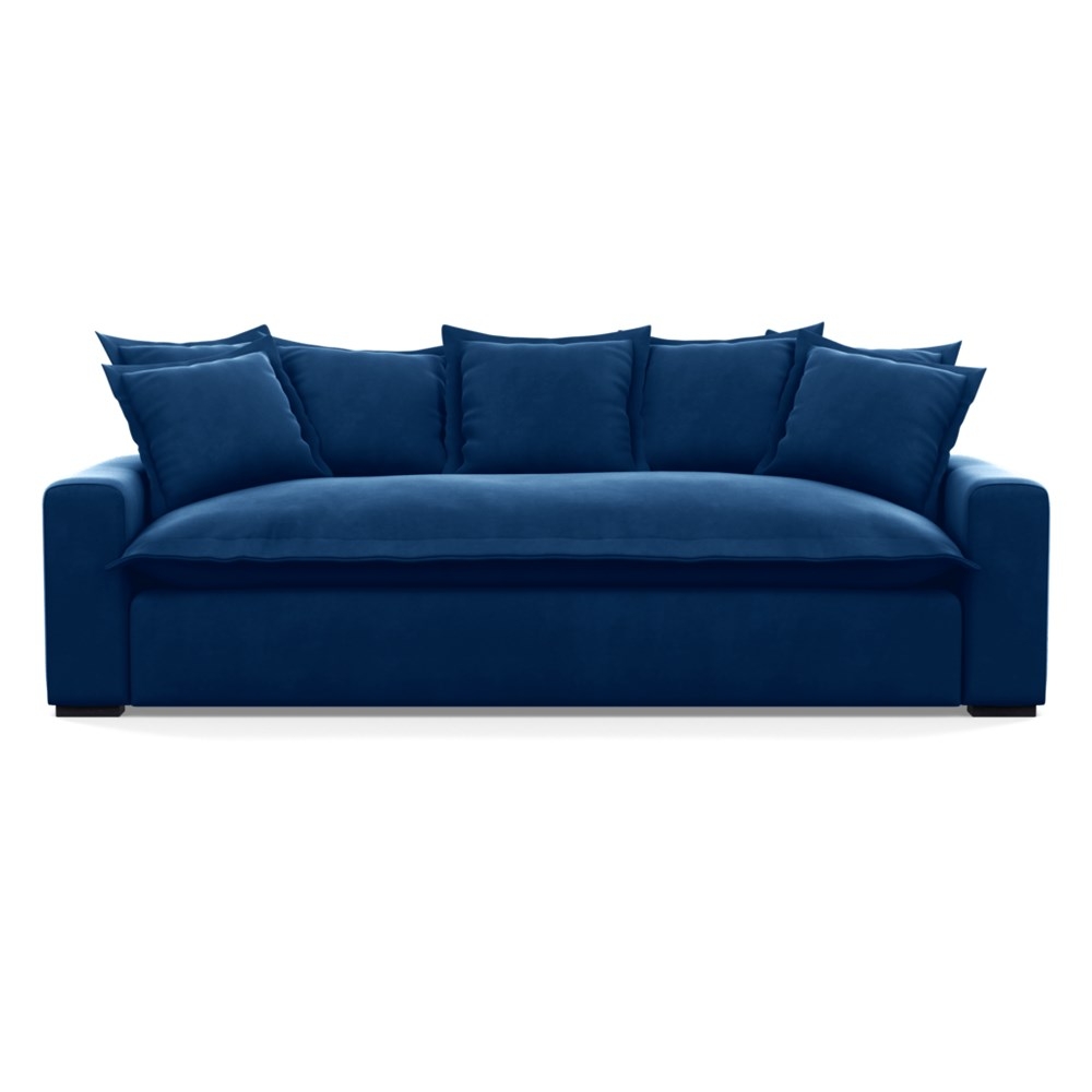 Heal's Brompton 4 Seater Sofa Velvet Petrol Black Feet