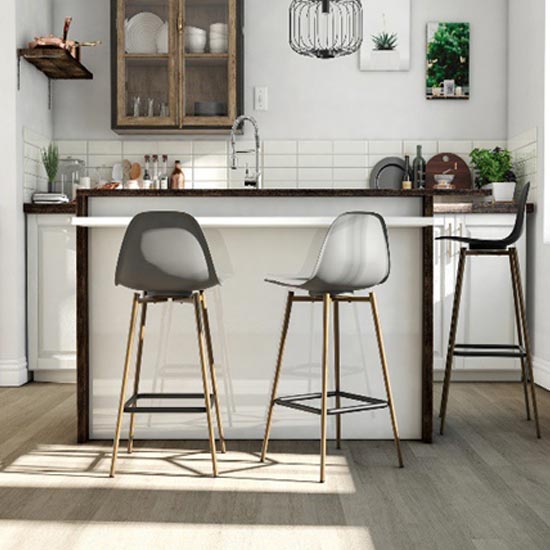 Copley Plastic Bar Stool In Grey