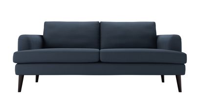 Reuben 3 Seat Sofa in Midnight Blue Brushed Linen Cotton - sofa.com