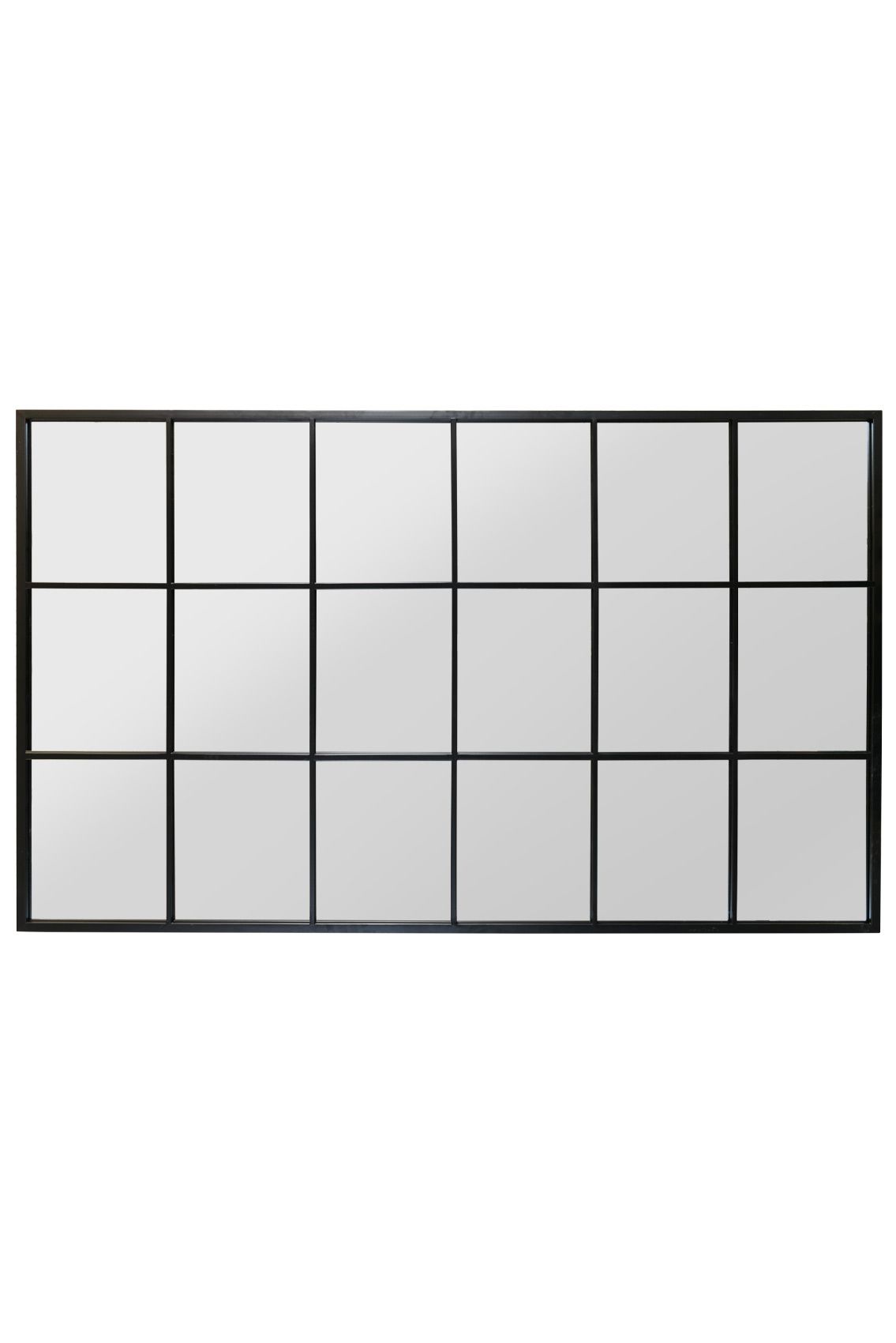 MirrorOutlet The Fenestra Black Modern Window Leaner / Wall Mirror 79" X 47" 200CM X 120CM 4