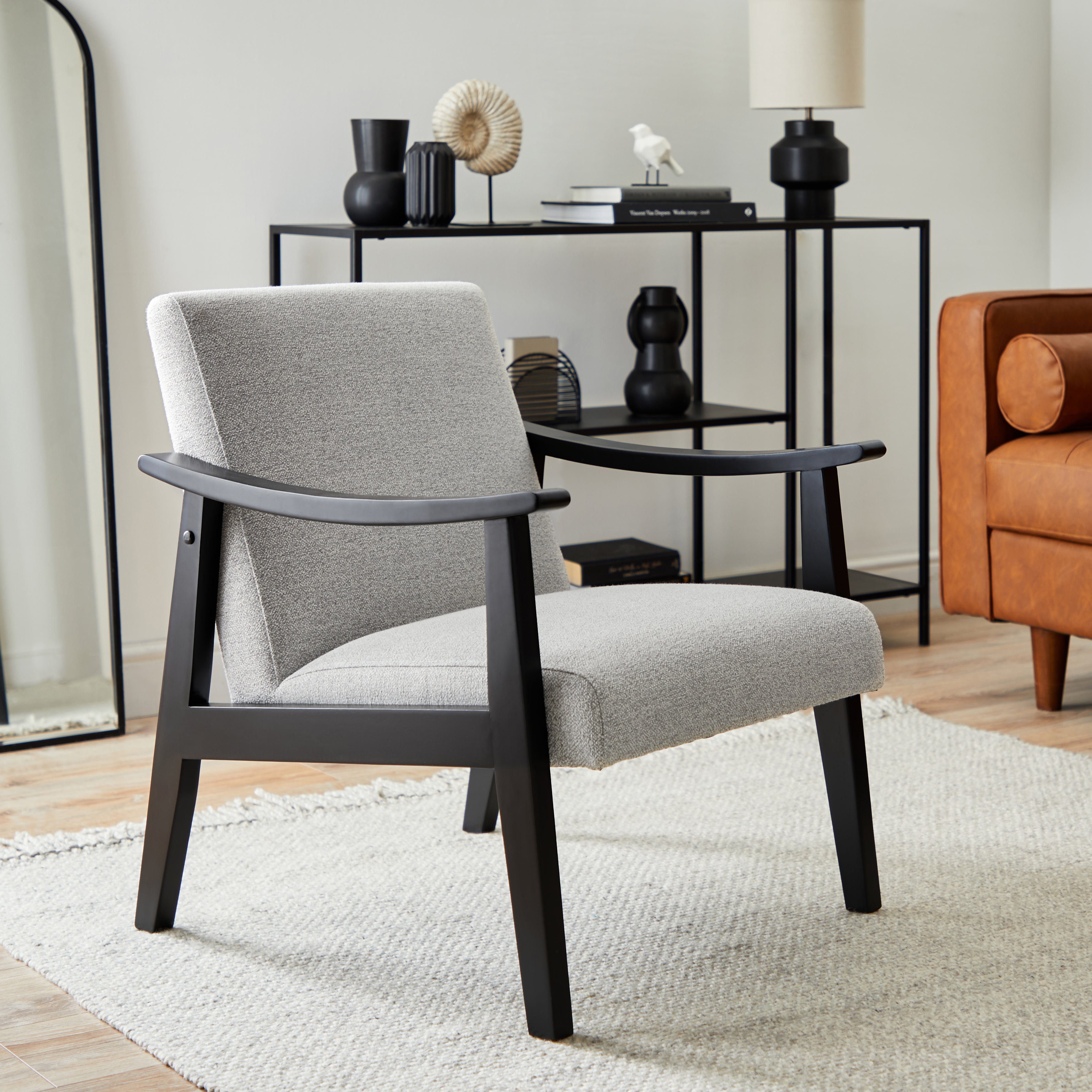 Merrick Boucle Armchair Grey