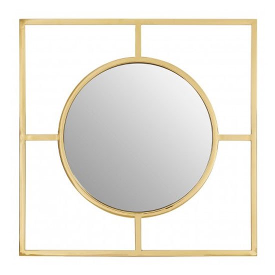 Rowena Square Wall Bedroom Mirror In Warm Gold Frame