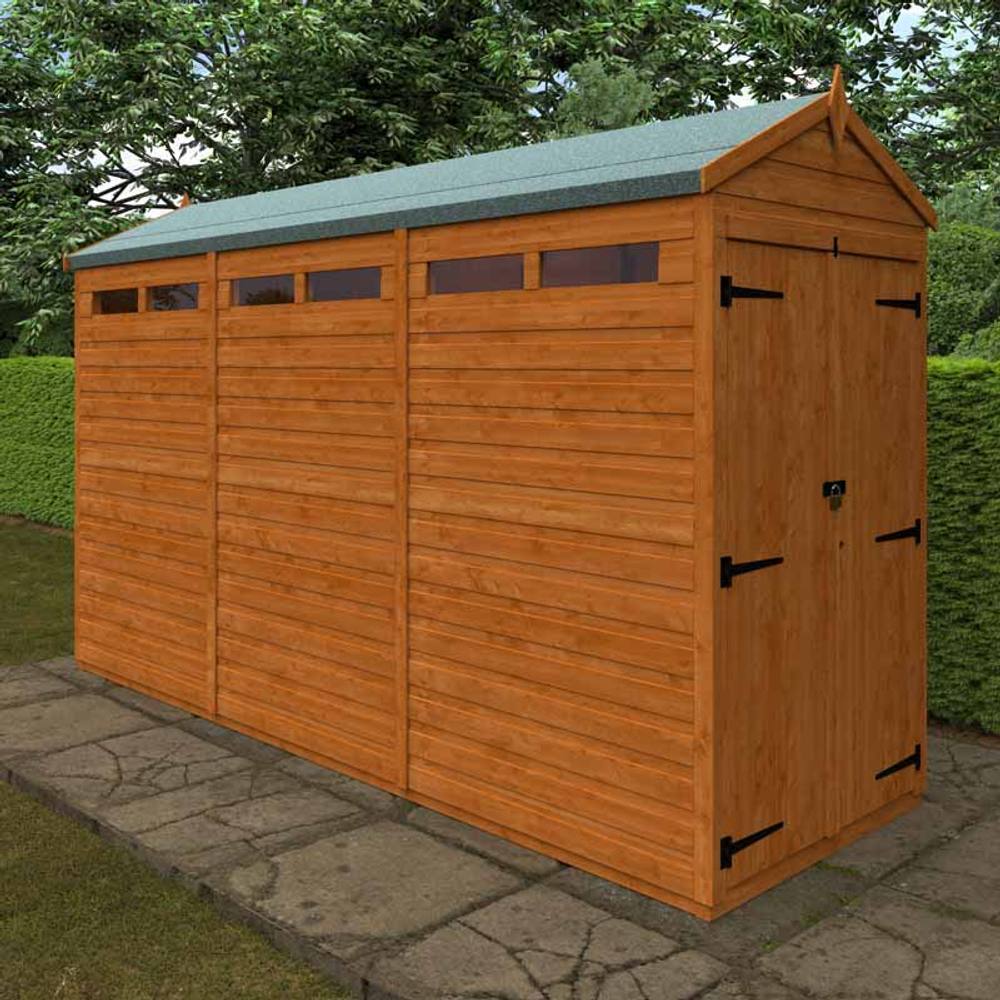 Buttercup Farm 12x4 Flex Apex Security Double Door 12mm Flex - L353.8xW115xH219.2 cm in Burnt Orange 2