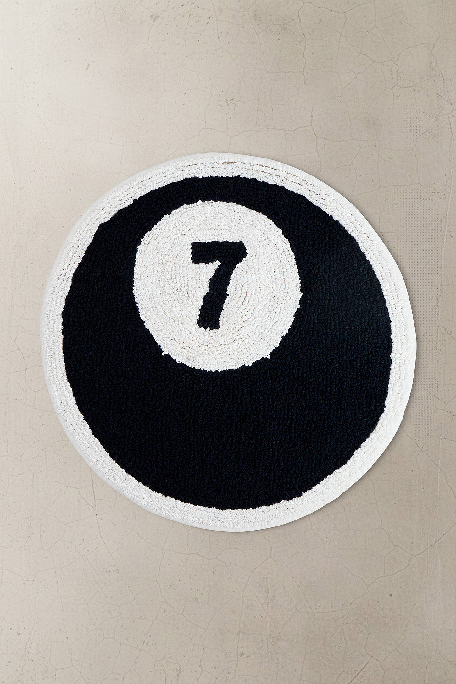 Mini Lucky 7 Bath Mat - Black/White