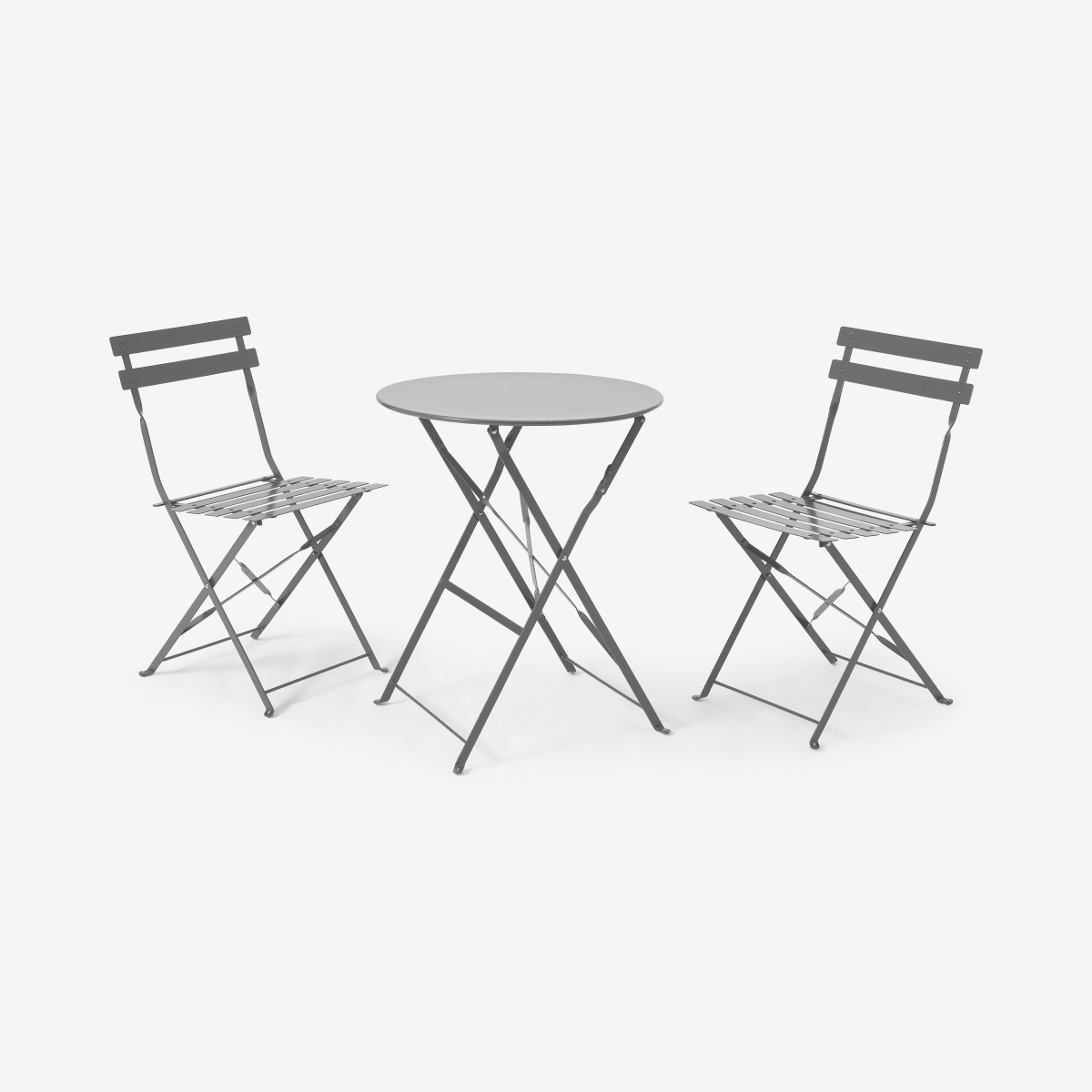 2 Seat Garden Folding Bistro Set, Grey