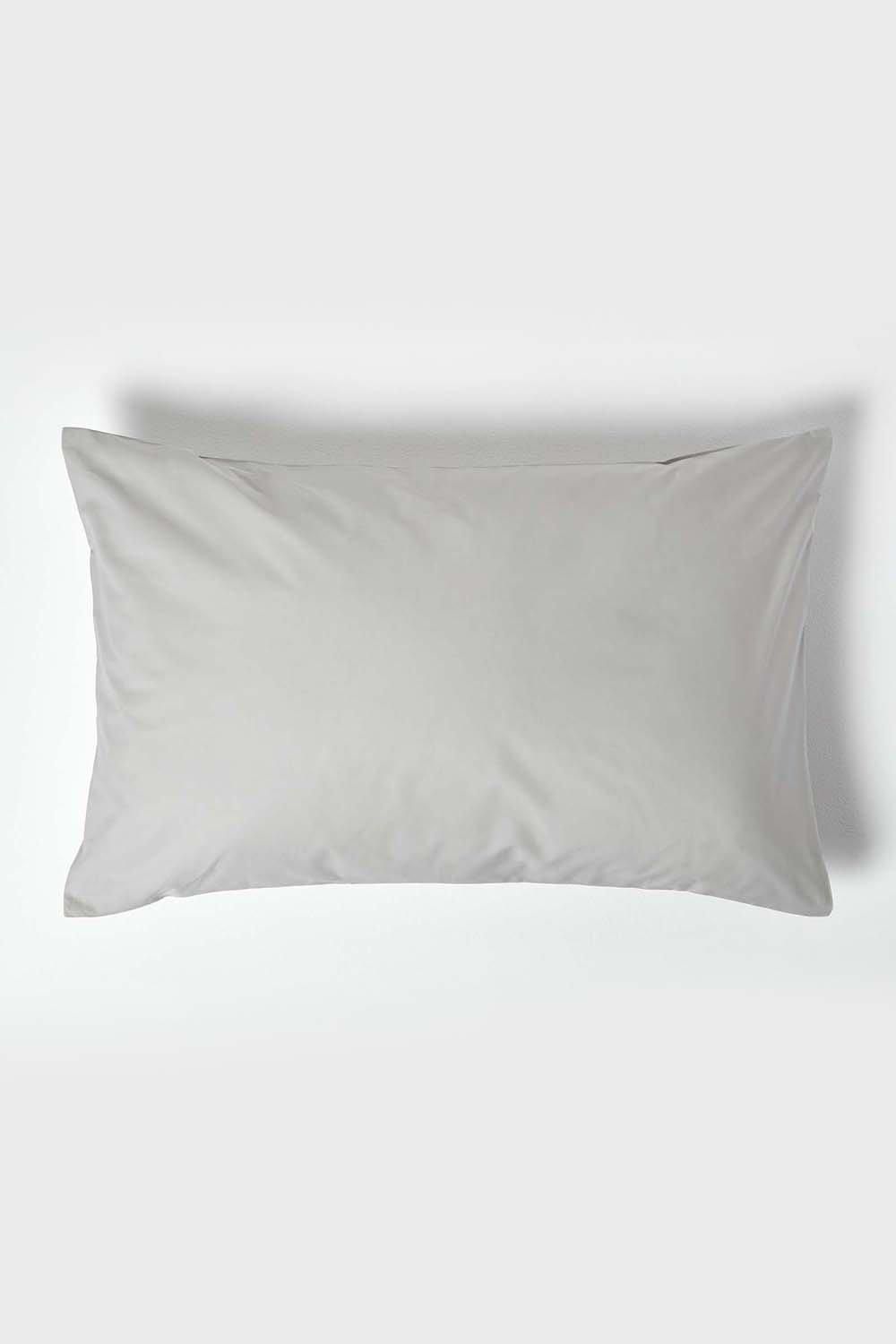 Homescapes Egyptian Cotton Housewife Pillowcase 200 TC, Standard Size in Silver
