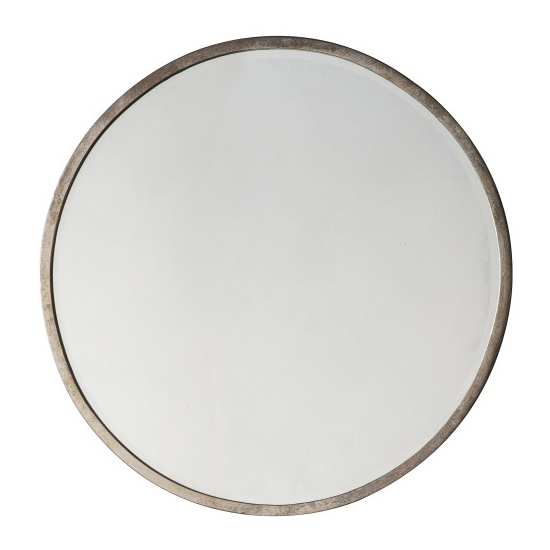 Higgins Round Bedroom Mirror In Antique Silver