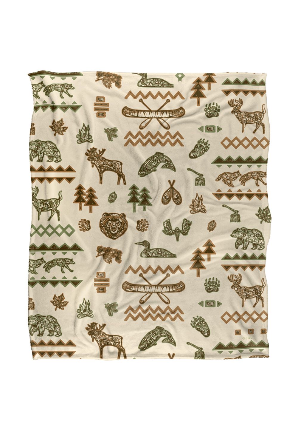 JQ Licensing Lodge Cabin Silky Touch Super Soft Throw Blanket 152 X 127 cm in White