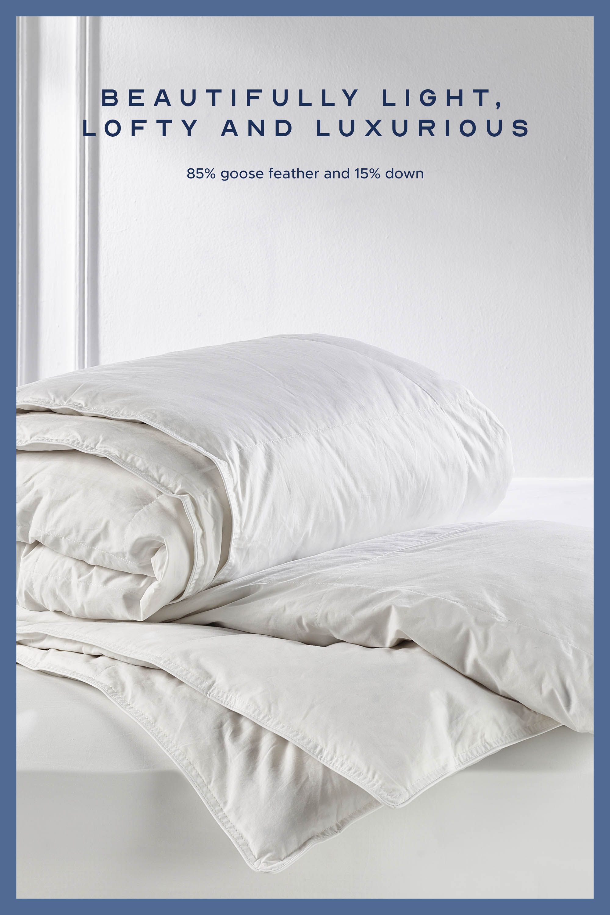Snuggledown Hotel Goose Feather & Down 13.5 Tog (4.5+9 tog) Duvet With 2 Pillows in White 4