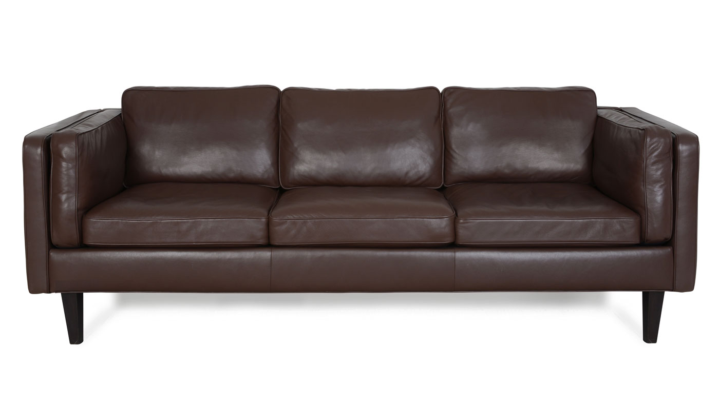 Heal's Chill 4 Seater Sofa Leather Hide Chocolate 7182 Wenge Black Feet