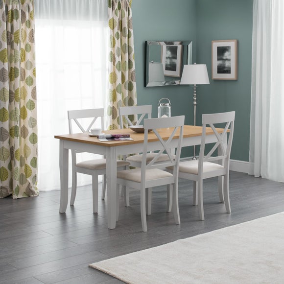 Davenport 4 Seater Rectangular Dining Table with 4 Chairs, Grey
