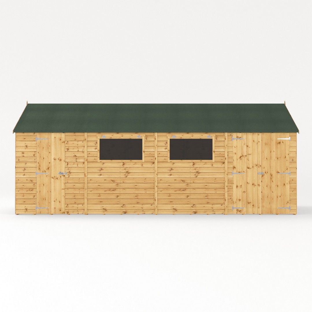 Mercia Premium Shiplap Reverse Apex Workshop - L322.7 x W606.2 x H250.3 cm in Brown 3
