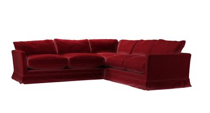 Otto Asym. Crn: LHF 2.5 Seat w RHF 2 Seat in Claret Cotton Matt Velvet - sofa.com