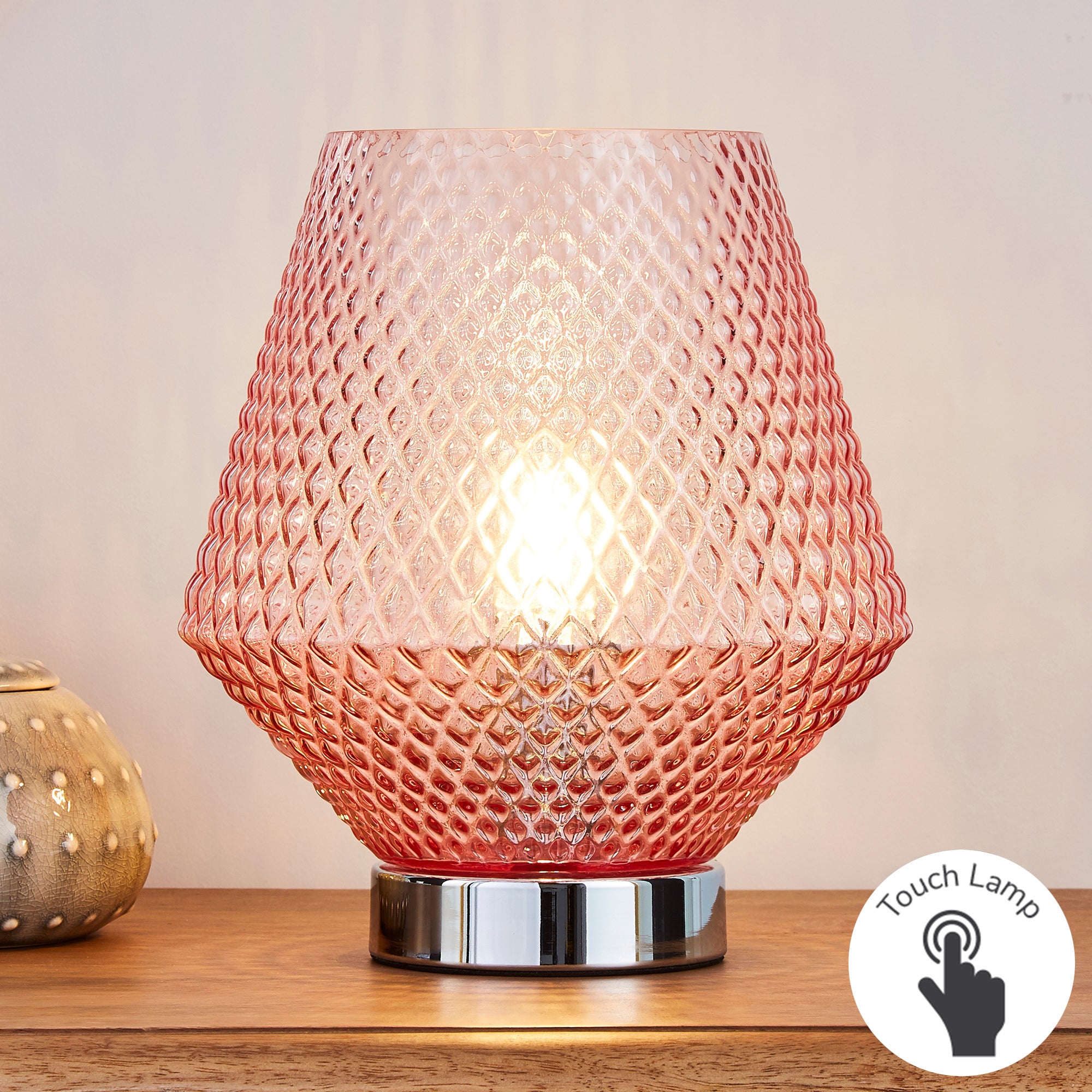Miah Blush Touch Dimmable Table Lamp Blush