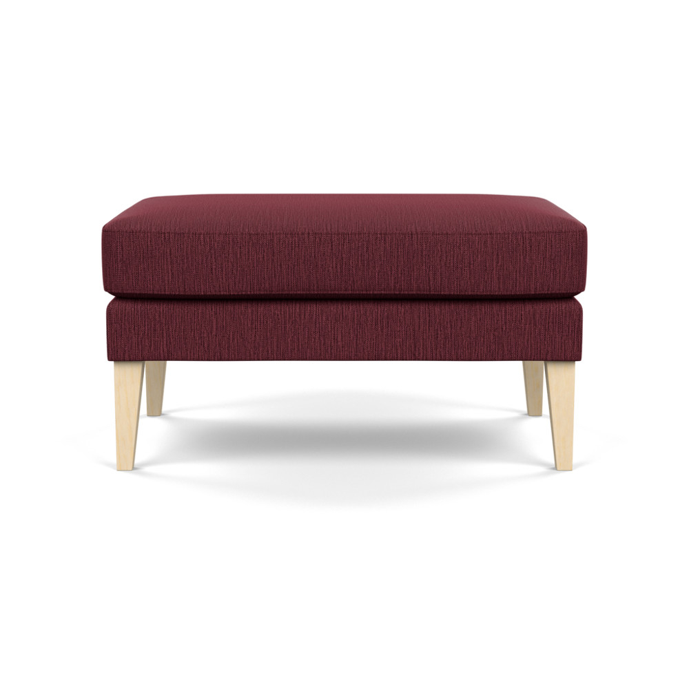Heal's Richmond Ottoman Smart Linen Mix Maroon Natural Ash Feet