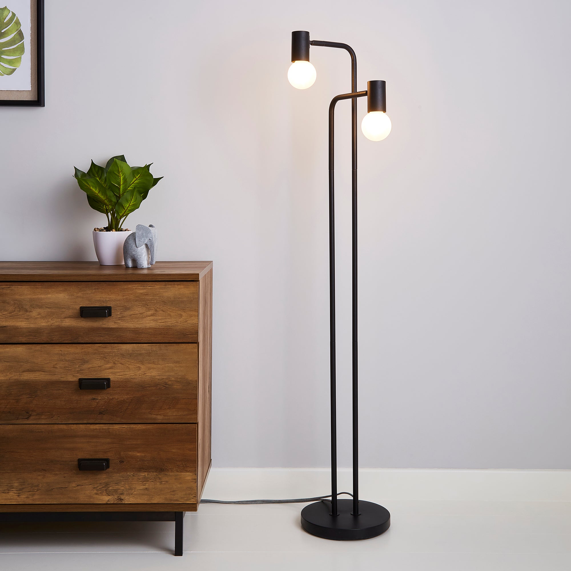 Bradford Floor Lamp Matt Black Black