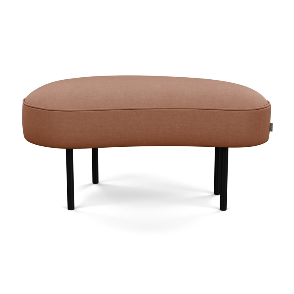 Heal's Isola Small Ottoman Siena Cotton Clay Black Feet