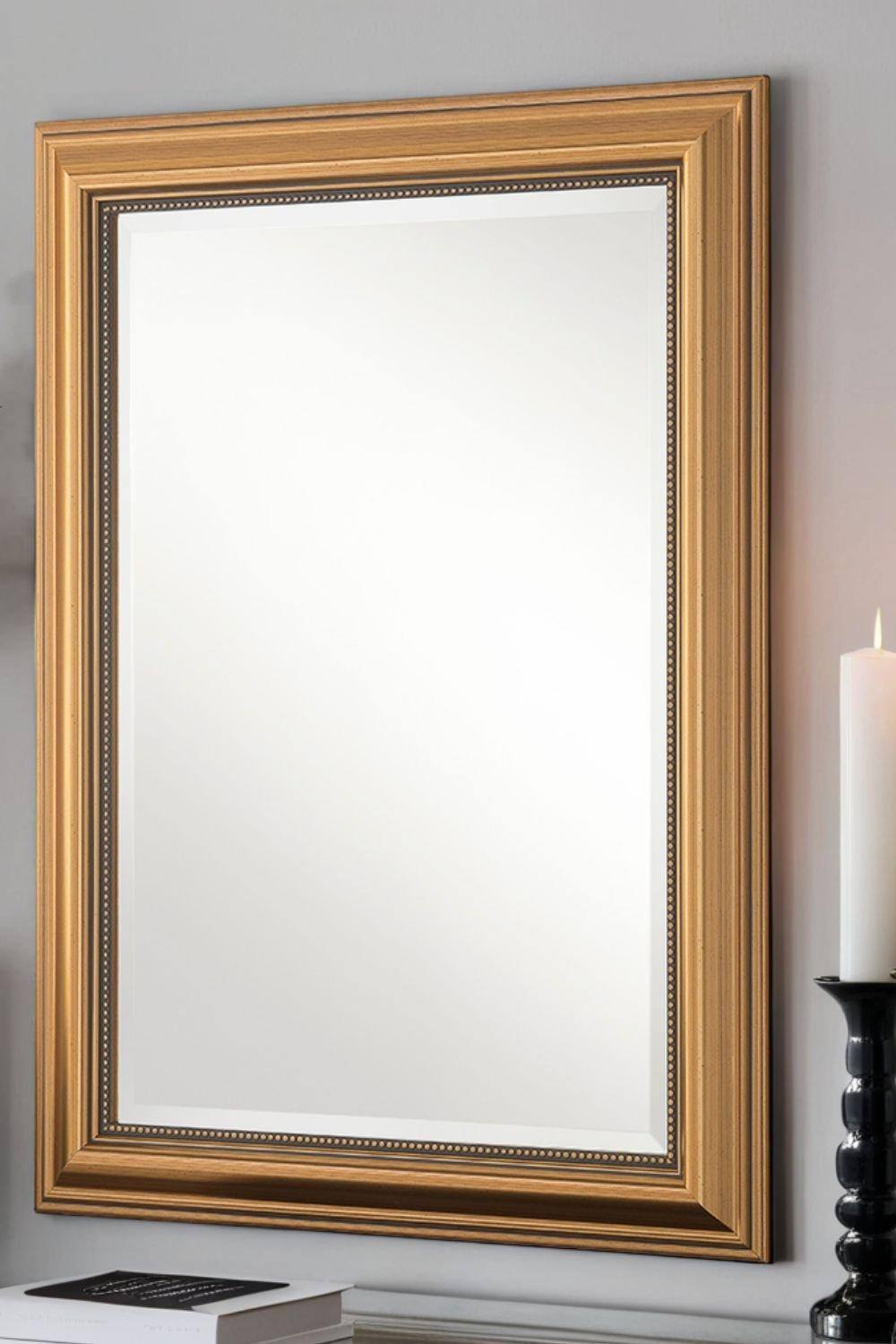Yearn Mirrors Classic Gold Beaded Mirror 131x108cm