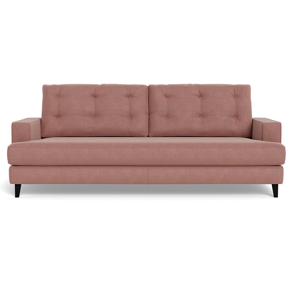 Heal's Mistral 4 Seater Sofa Smart Luxe Velvet Dusky Pink Black Beech Feet 2