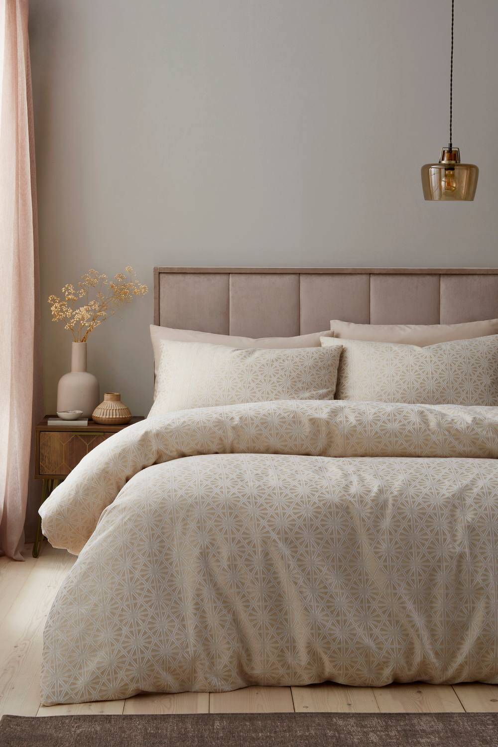 Appletree 'Geo Jacquard' Woven Jacquard Duvet Cover Set in Natural