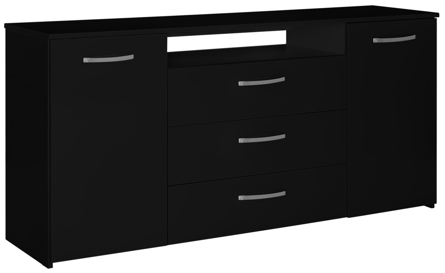 Habitat Hayward 2 Door 3 Drawer Sideboard - Black Gloss