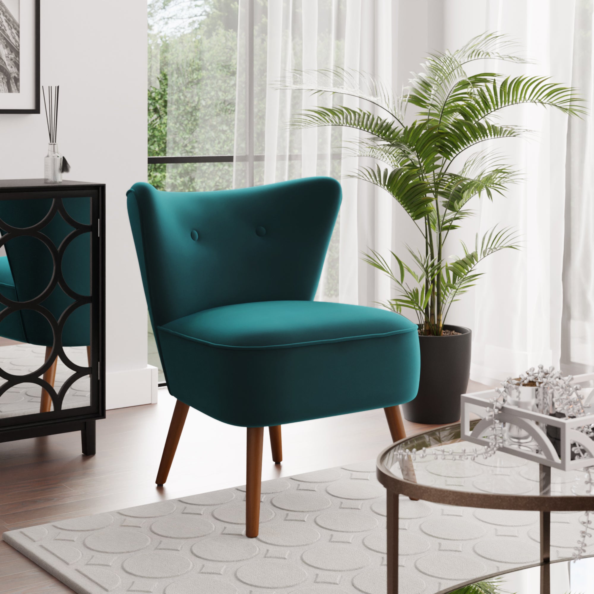 Eliza Velvet Chair Peacock