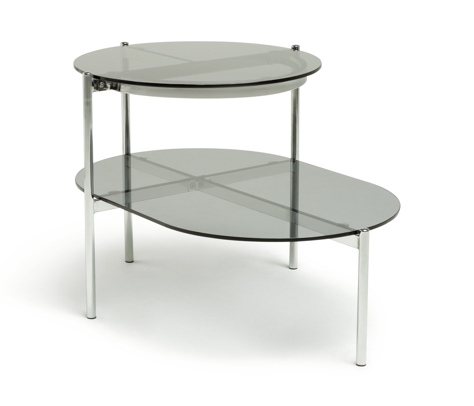 Habitat Neo Tiered Side Table - Chrome