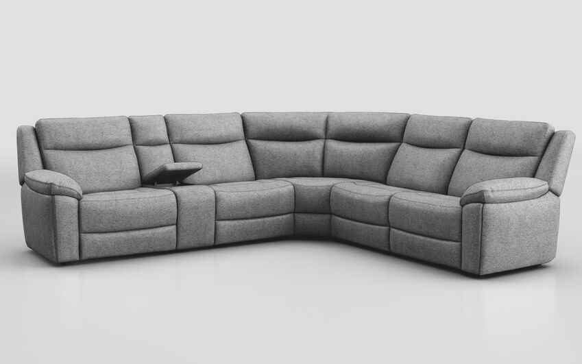 Blue Fabric Villa 3 Corner 3 Sofa with Console