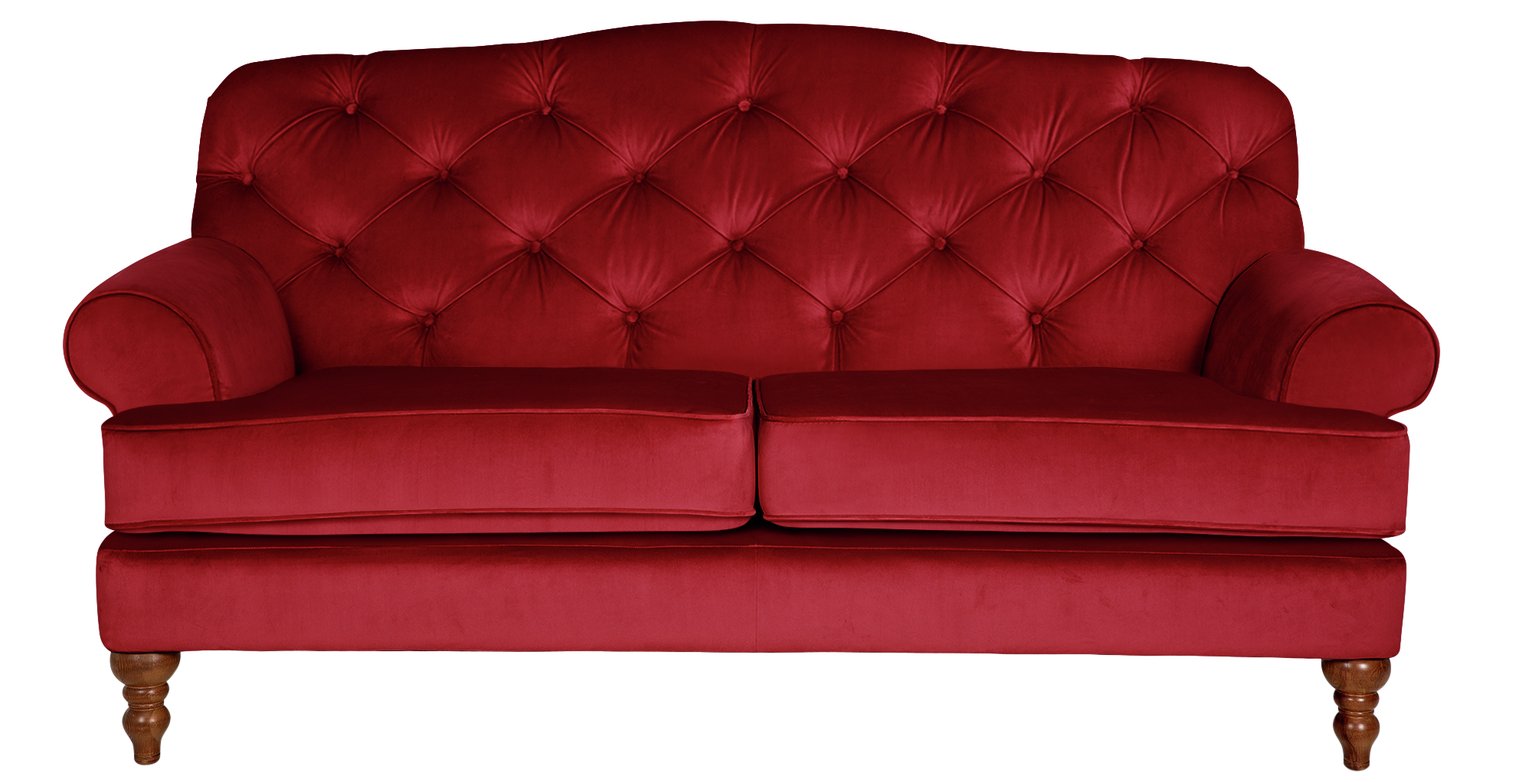 Habitat Valerie 2 Seater Velvet Sofa - Flame