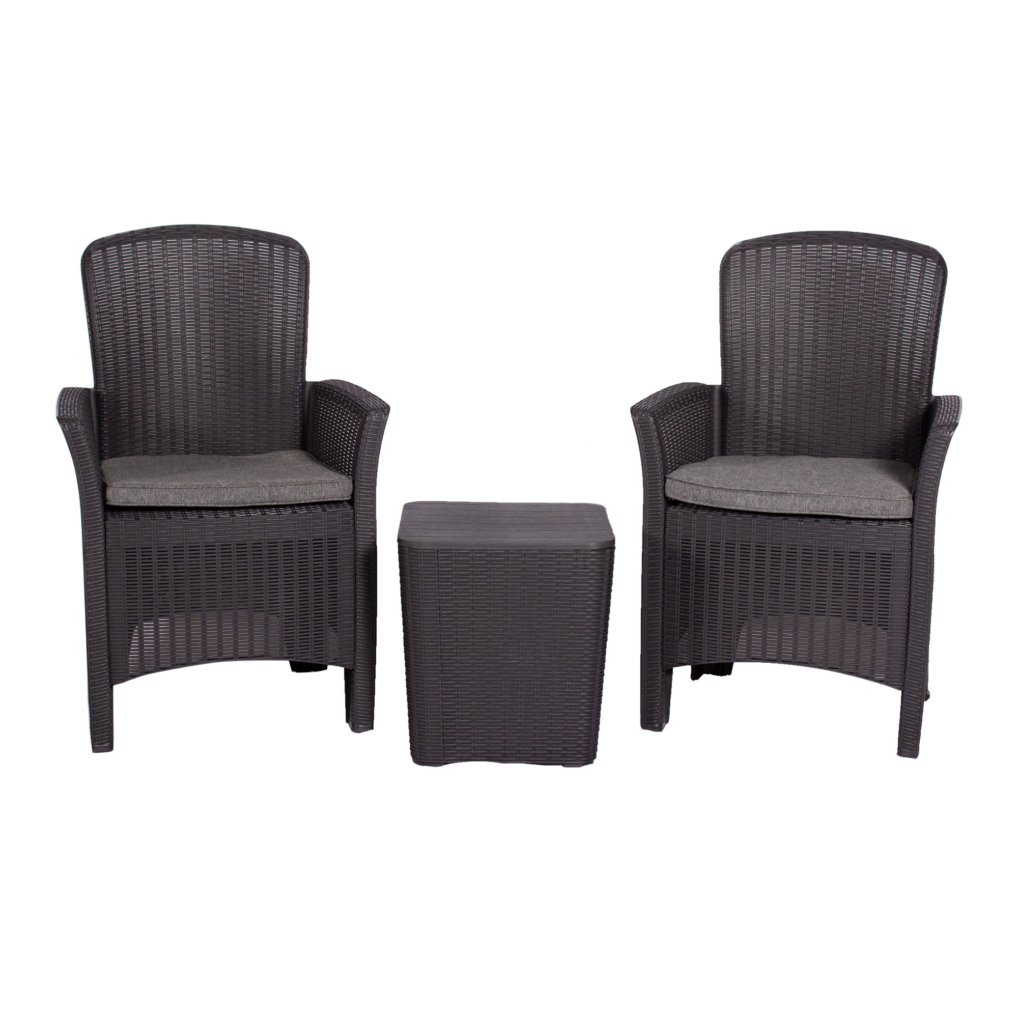 Faro 2 Seater Black Bistro Set Black