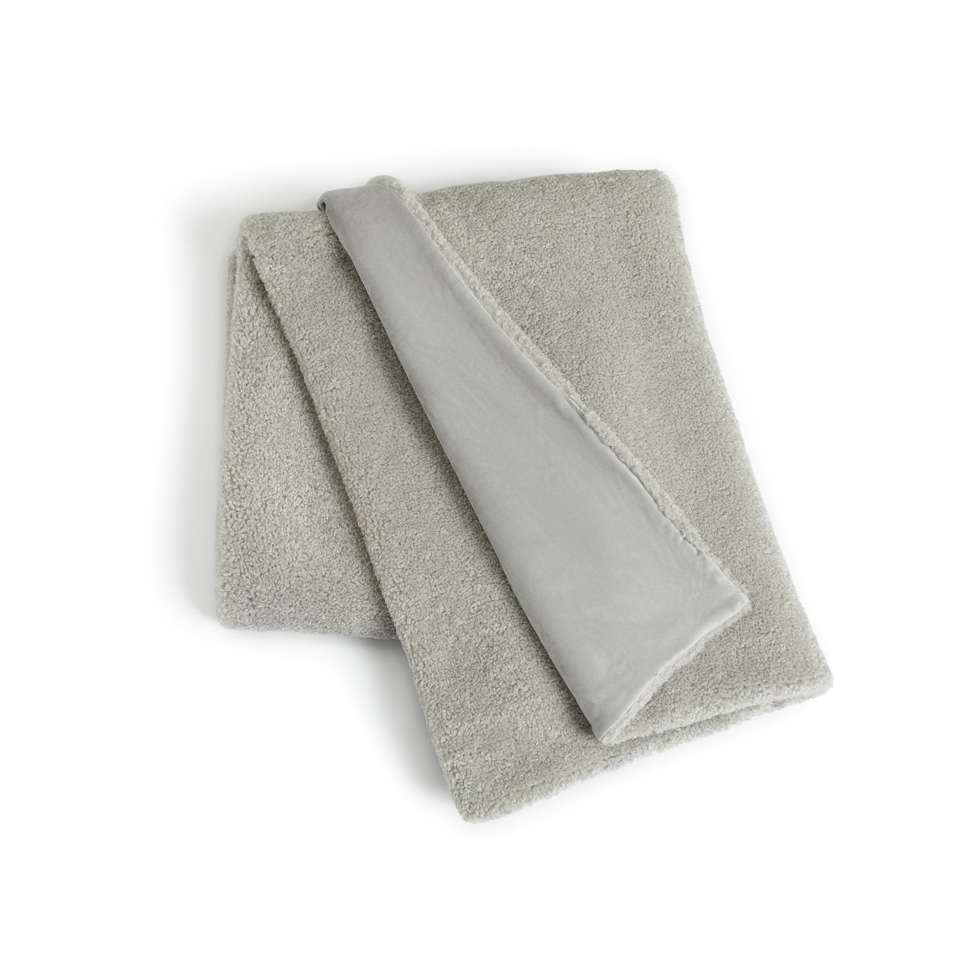 Habitat Faux Fur Sheepskin Throw - Light Grey