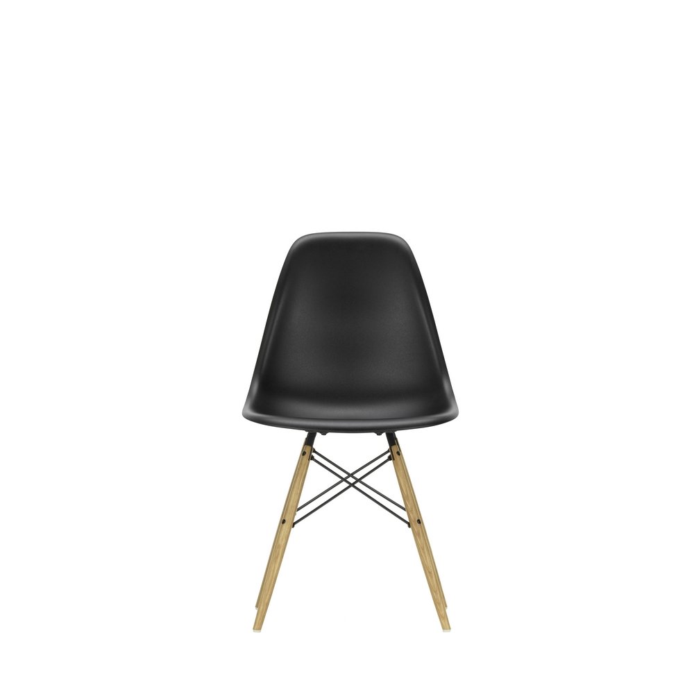 Vitra Eames DSW Side Chair New Height Deep Black Ash Honey Base