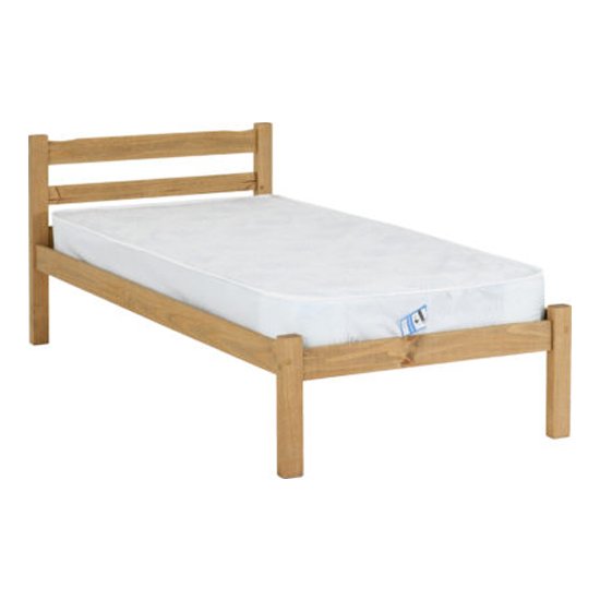 Panama Wooden Single Bed In Natural Wax