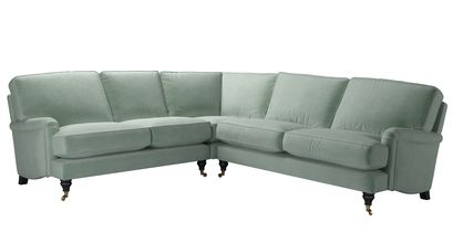Bluebell Asym. Crn: LHF 2 Seat w RHF 2.5 Seat in Sage Smart Velvet - sofa.com