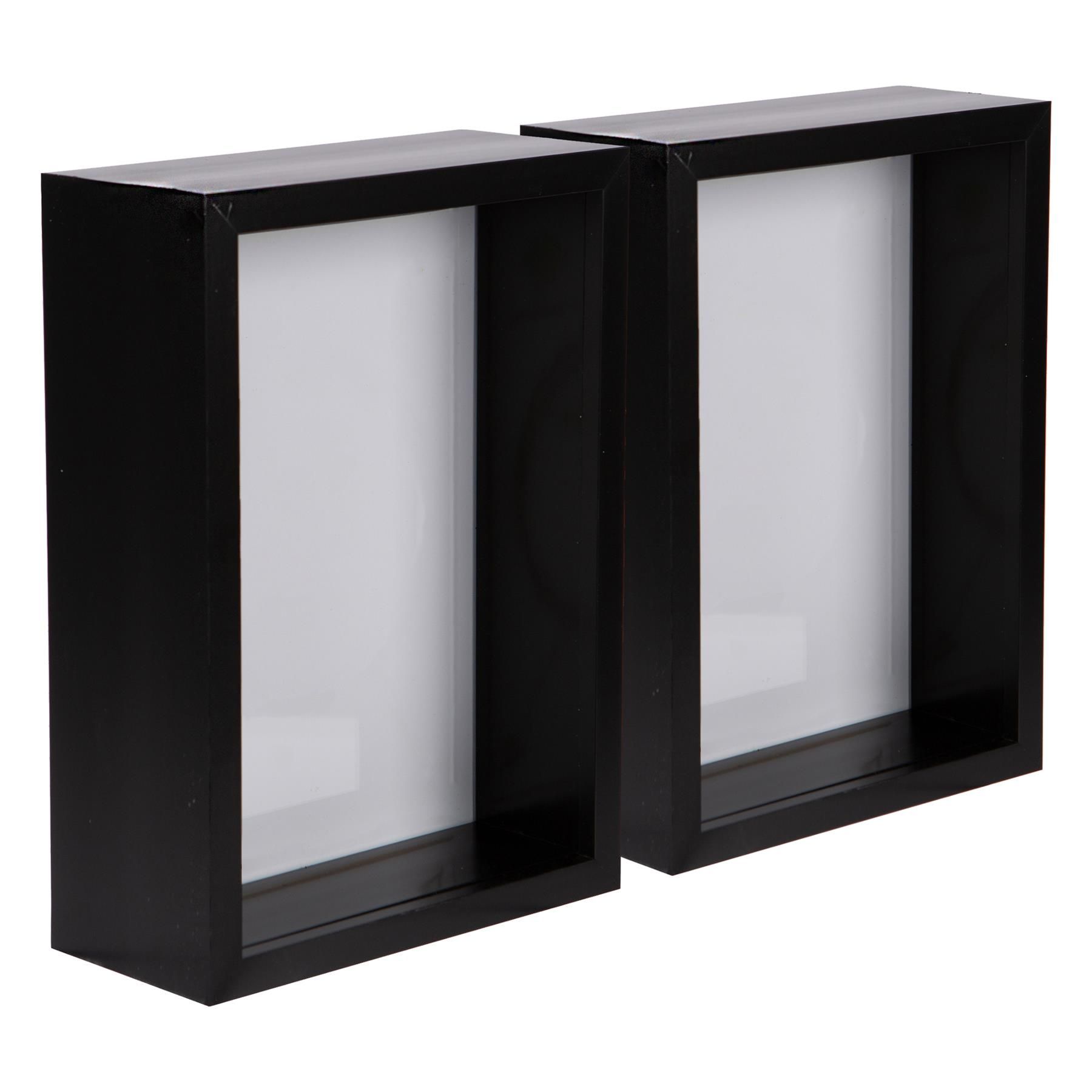 Nicola Spring 3D Deep Box Photo Frames - 5 x 7" - Pack of 2 in Black 1