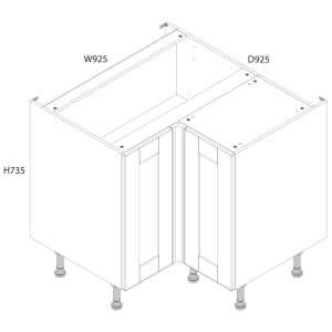 Wickes Ohio Stone Shaker Corner Base Unit - 925mm