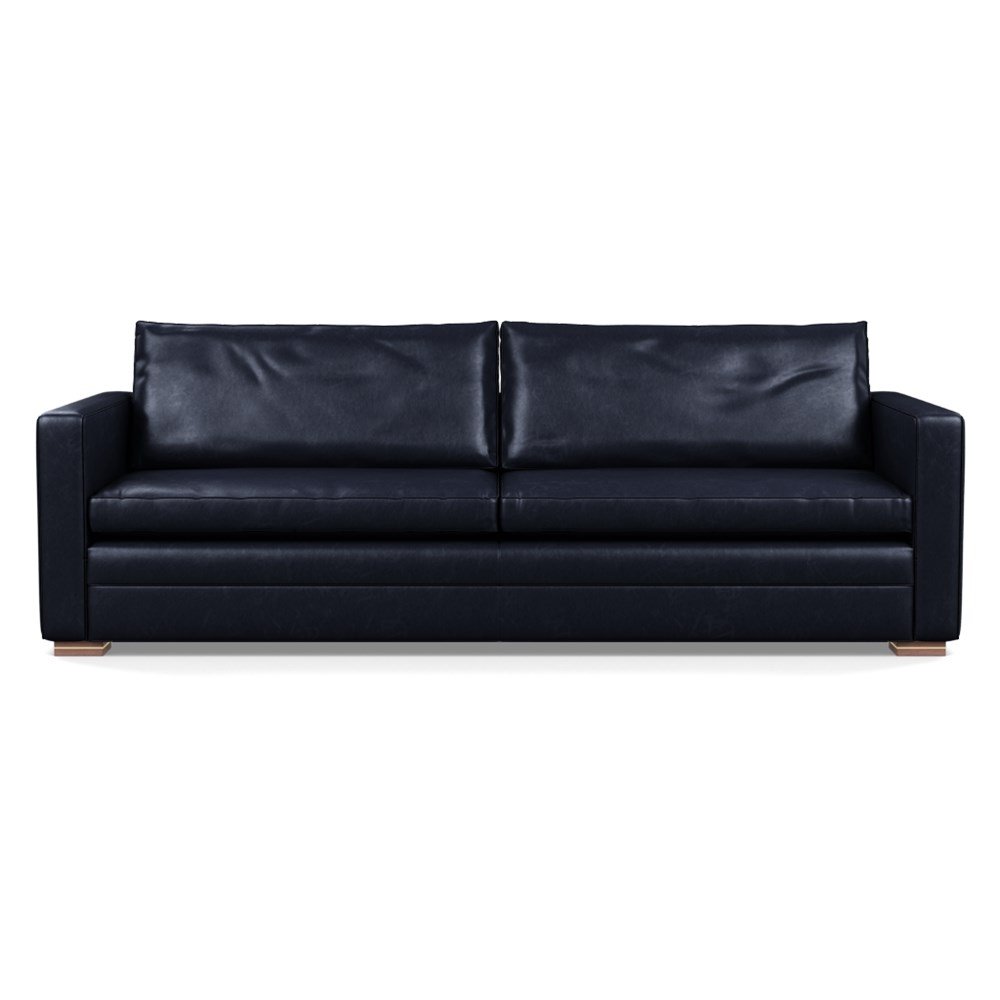 Heal's Palermo 5 Seater Sofa St Moritz Wool Blue 150 Black Feet