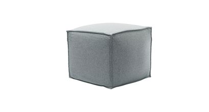 Isaac Small Square Footstool in Cirrus Smart Slubby Cotton - sofa.com