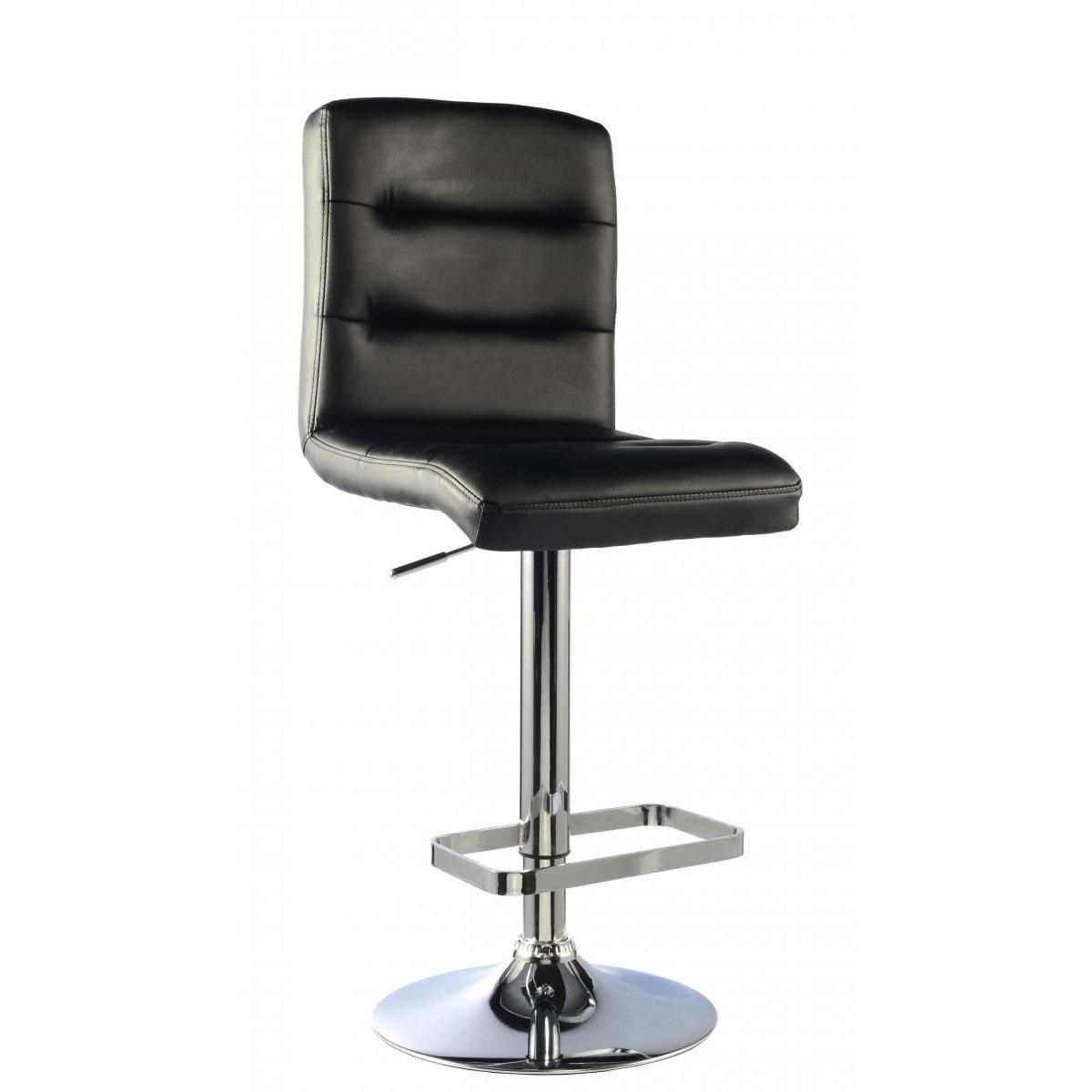 netfurniture Kowdon Bar Stool PU Chrome & Black (2s)