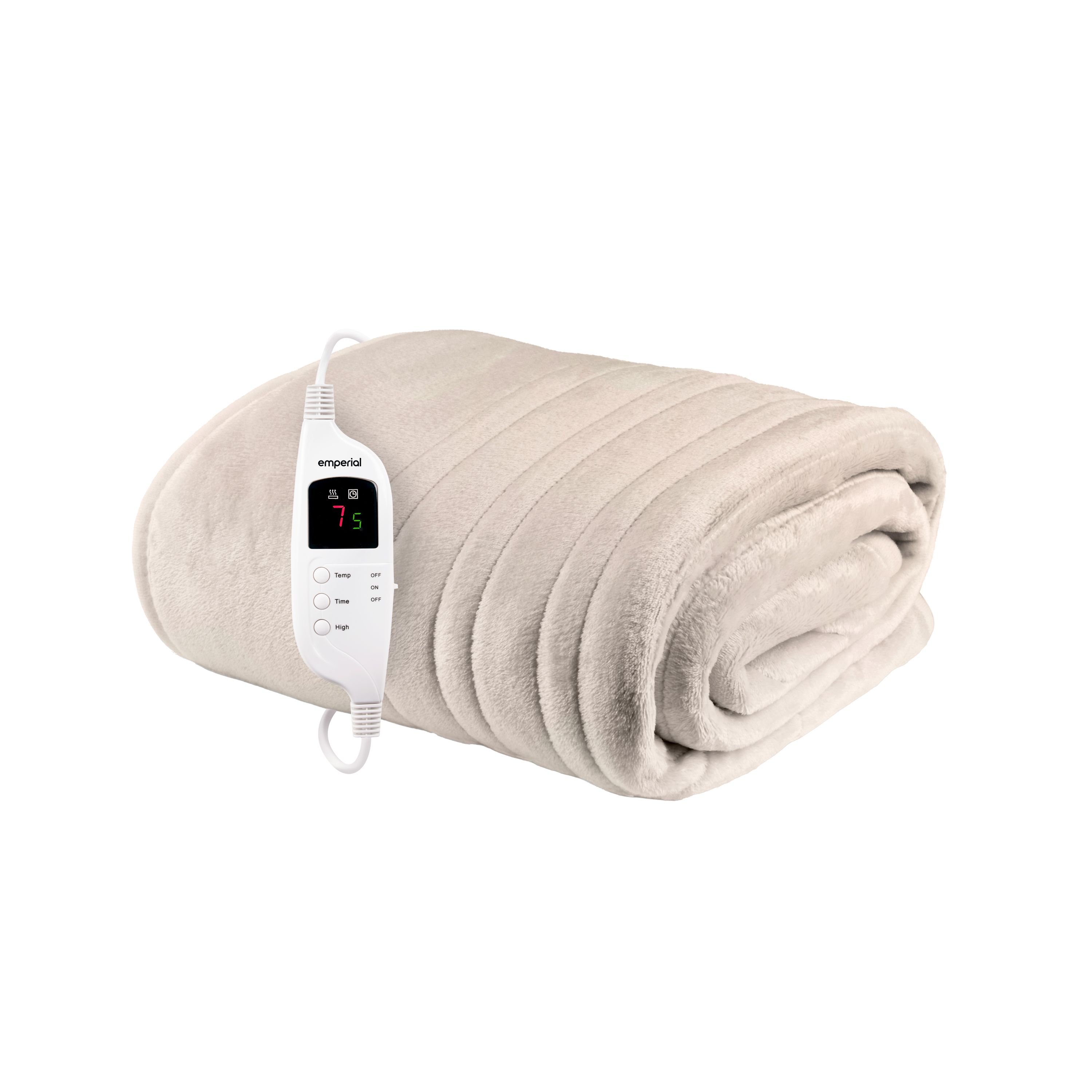 Emperial Electric Heated Throw Blanket in Cream