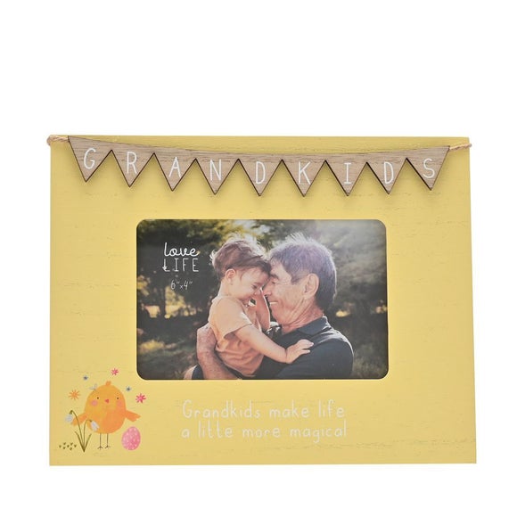 Grandkids Yellow Bunting Photo Frame