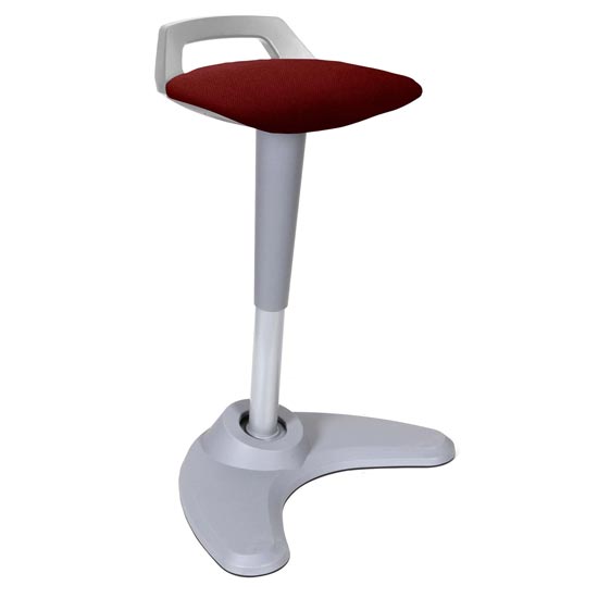 Spry Fabric Office Stool In Grey Frame And Ginseng Chilli Seat