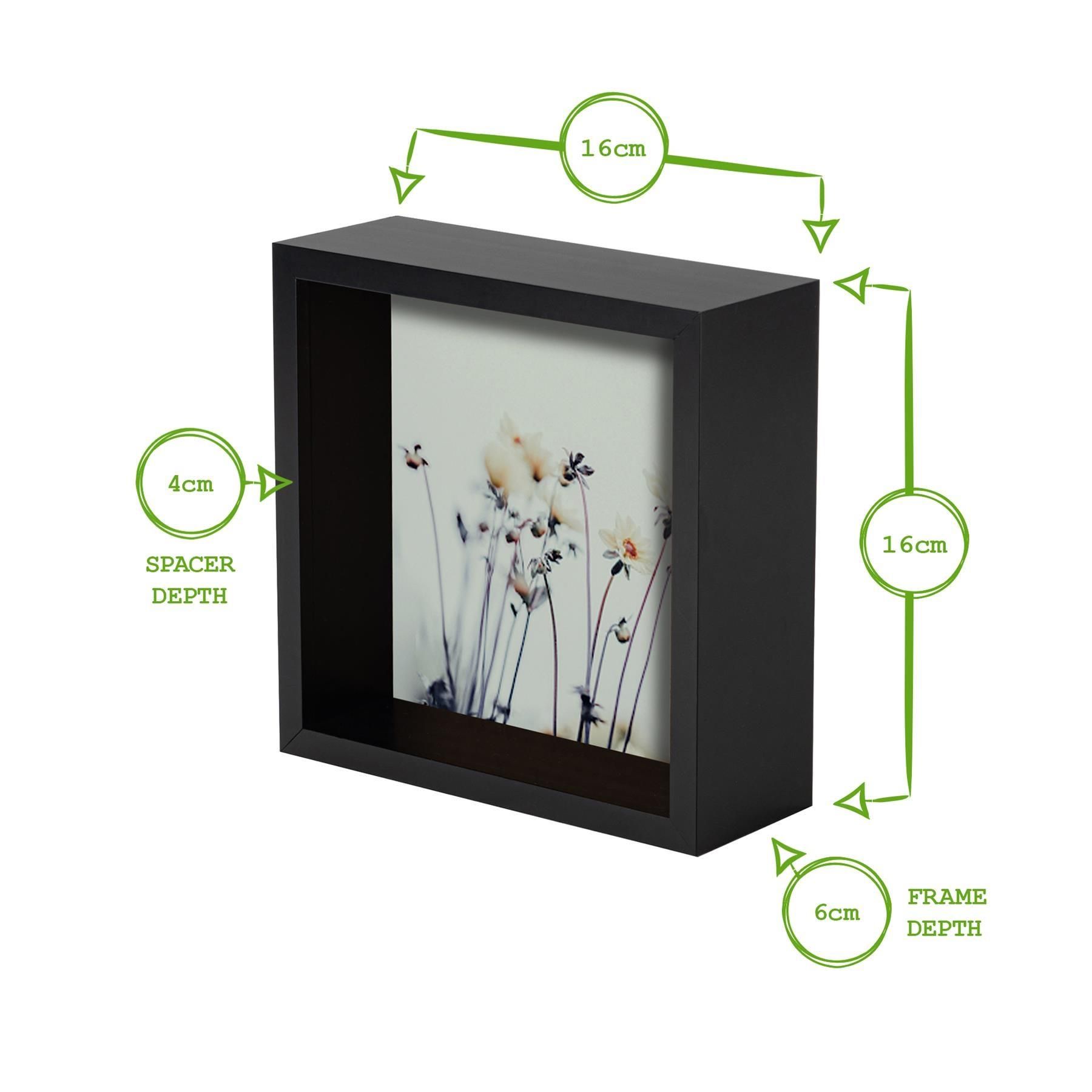 Nicola Spring 5x 3D Deep Box Photo Frames - 6 x 6" Square Box Picture Display Frame in White 4