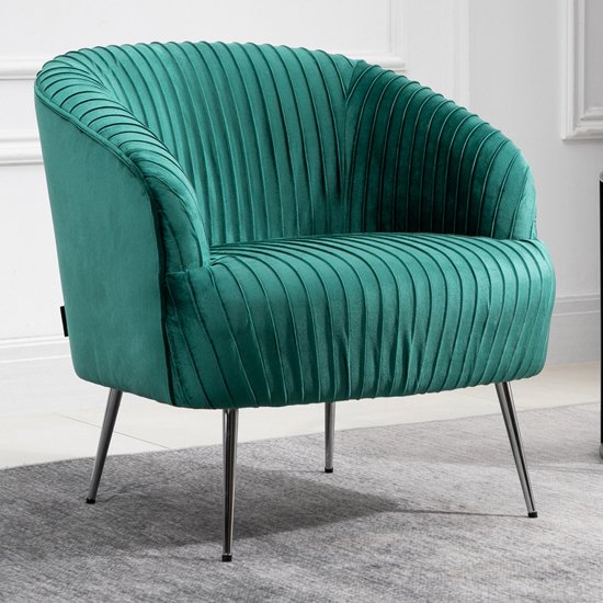 Layla Fabric Upholstered Armchair In Green