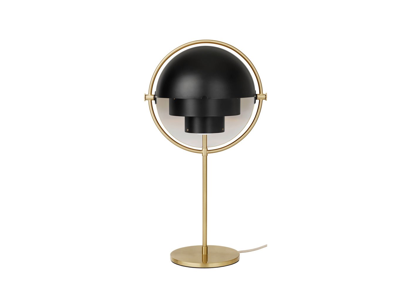 Gubi Multi Lite Table Lamp Brass Black Shade